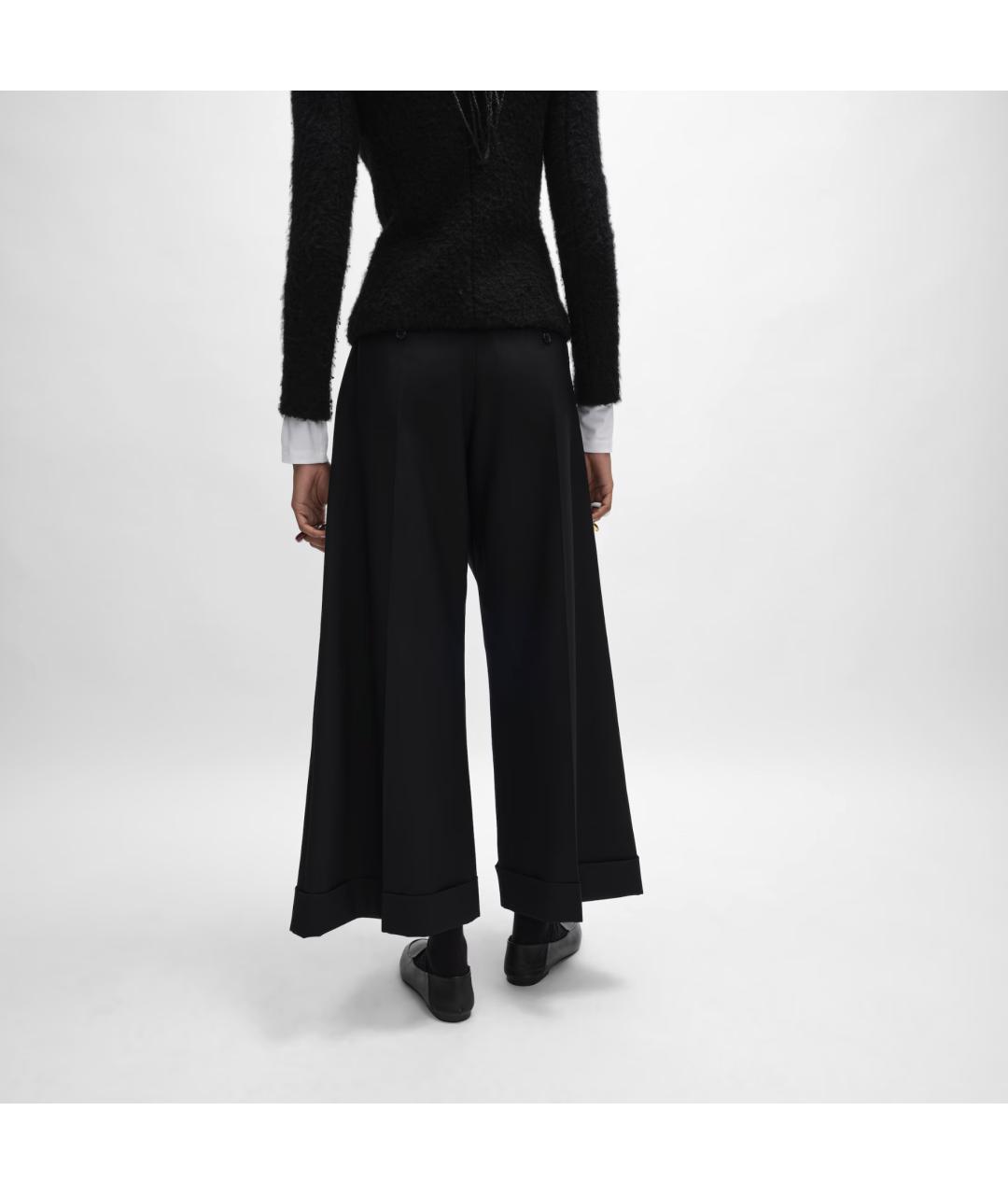 CELINE Черные шерстяные брюки широкие, фото 4