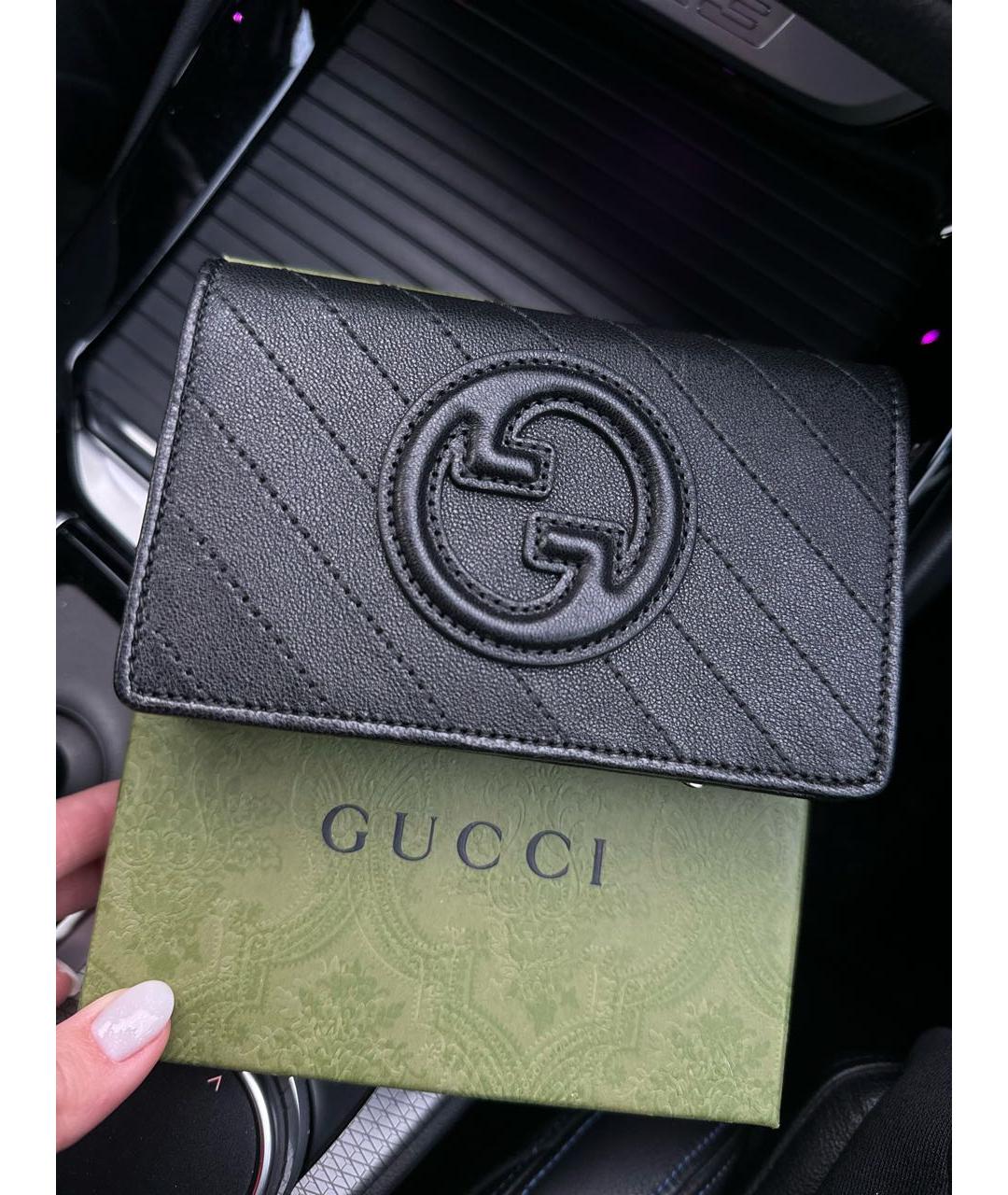 GUCCI Черный кожаный кошелек, фото 2