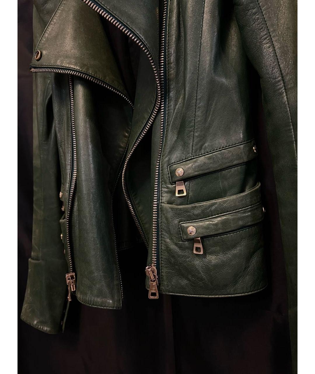 BALMAIN Зеленая кожаная куртка, фото 5