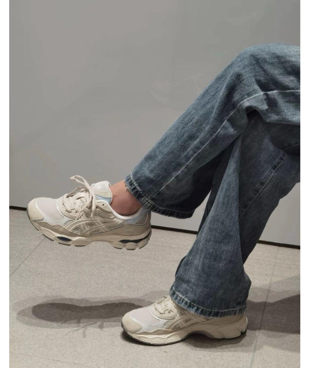 ASICS Бежевые текстильные низкие кроссовки / кеды, фото 8