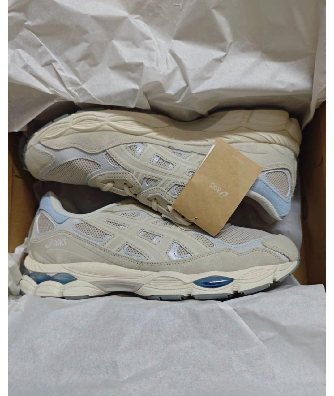 ASICS Бежевые текстильные низкие кроссовки / кеды, фото 7