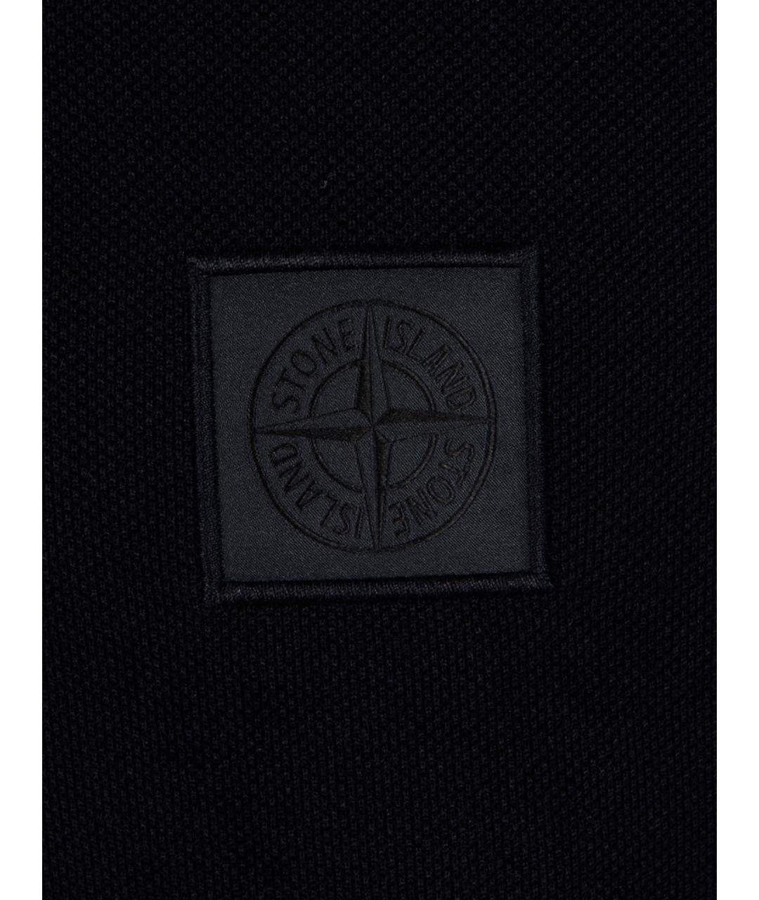 STONE ISLAND Синее хлопковое поло с коротким рукавом, фото 3