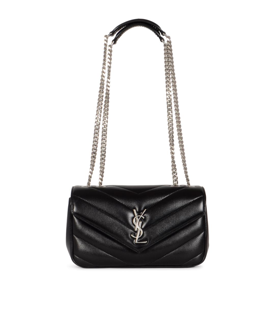 SAINT LAURENT Черная кожаная сумка через плечо, фото 1