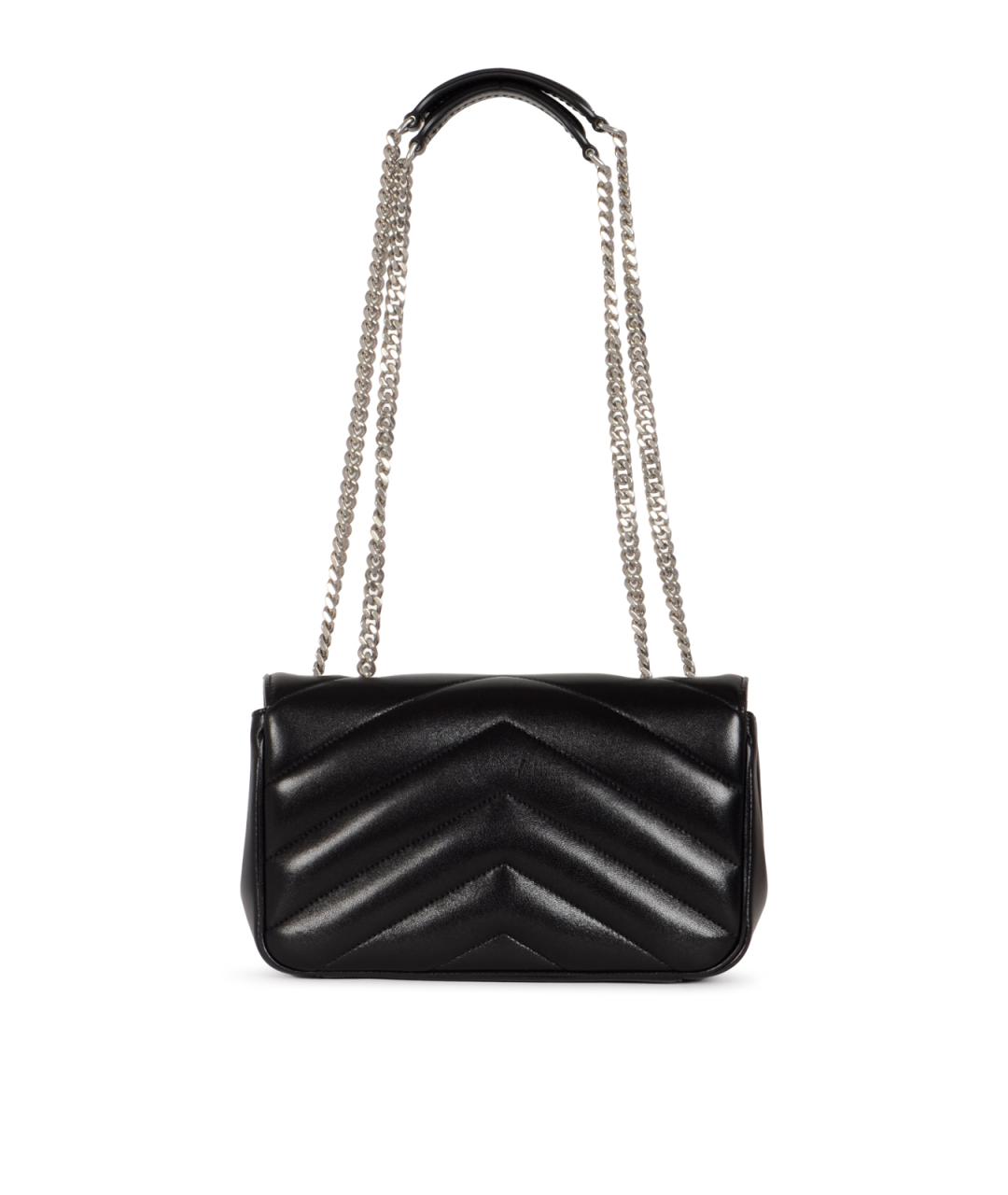 SAINT LAURENT Черная кожаная сумка через плечо, фото 3
