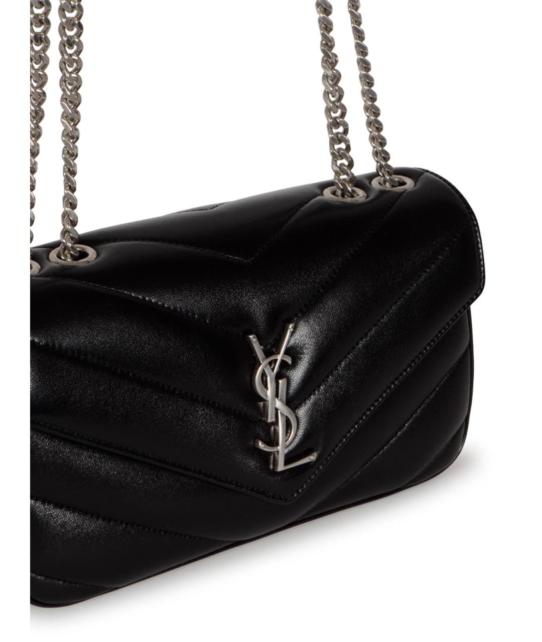 SAINT LAURENT Черная кожаная сумка через плечо, фото 4