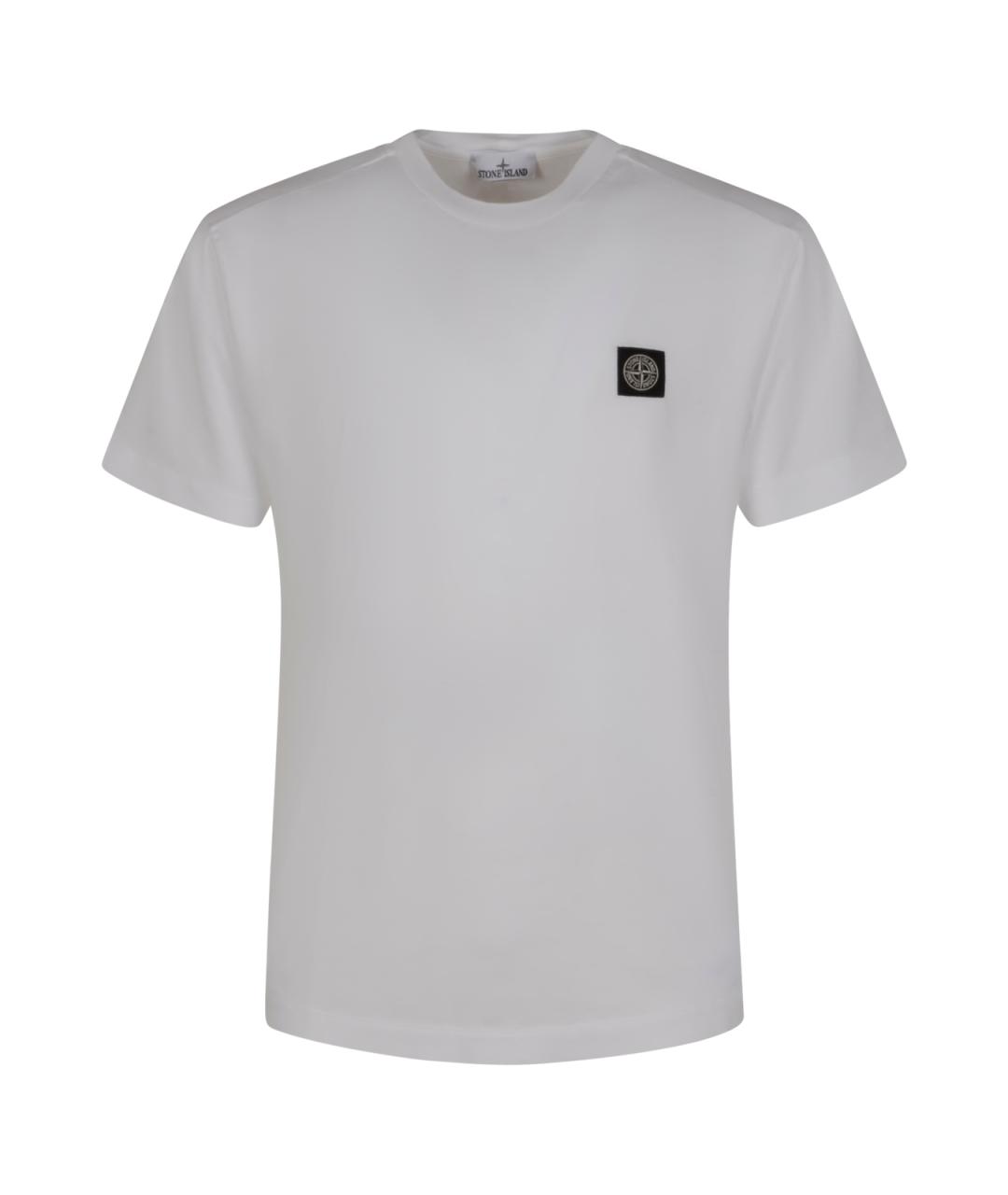 STONE ISLAND Белая хлопковая футболка, фото 1