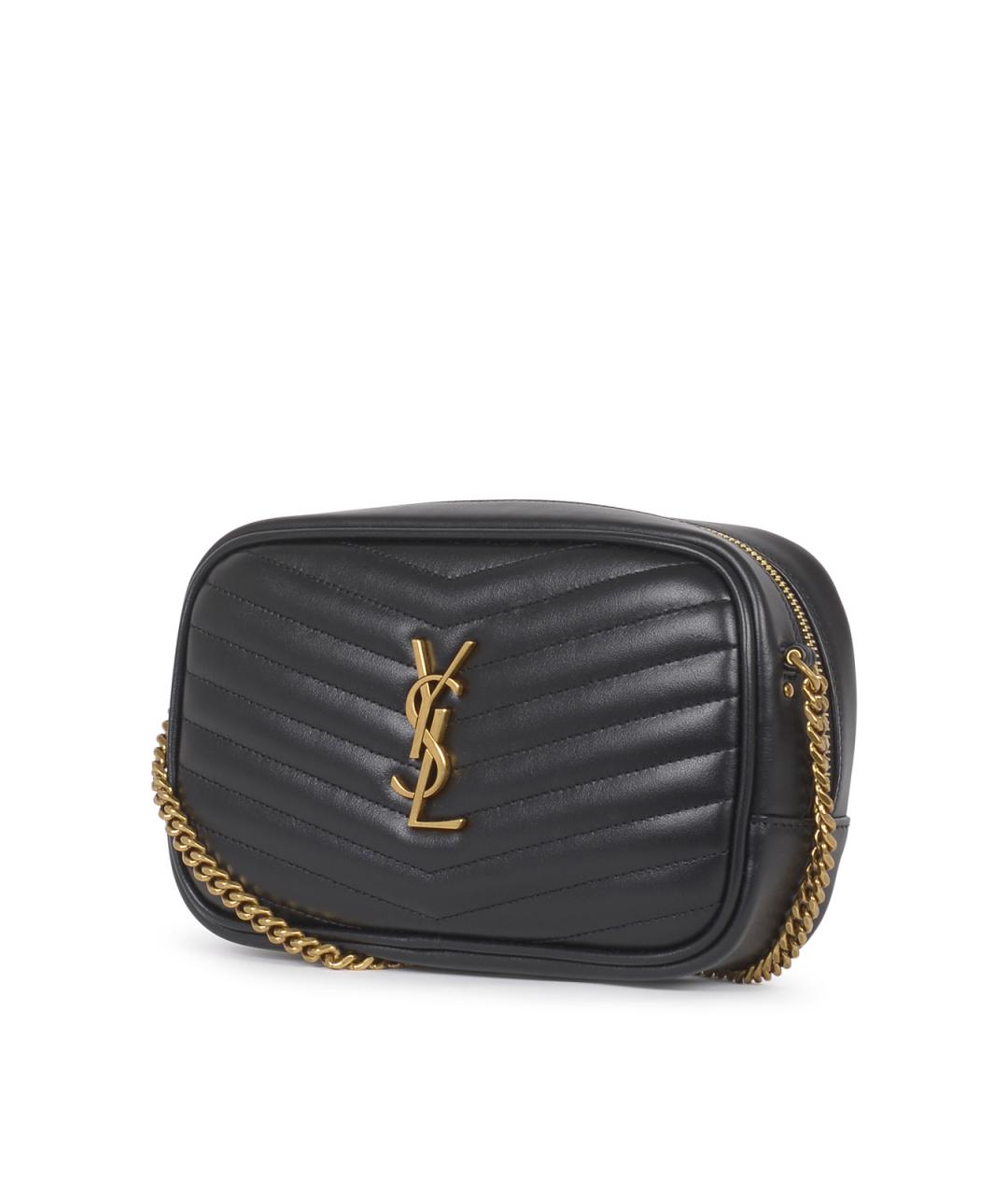 SAINT LAURENT Черная кожаная сумка через плечо, фото 2