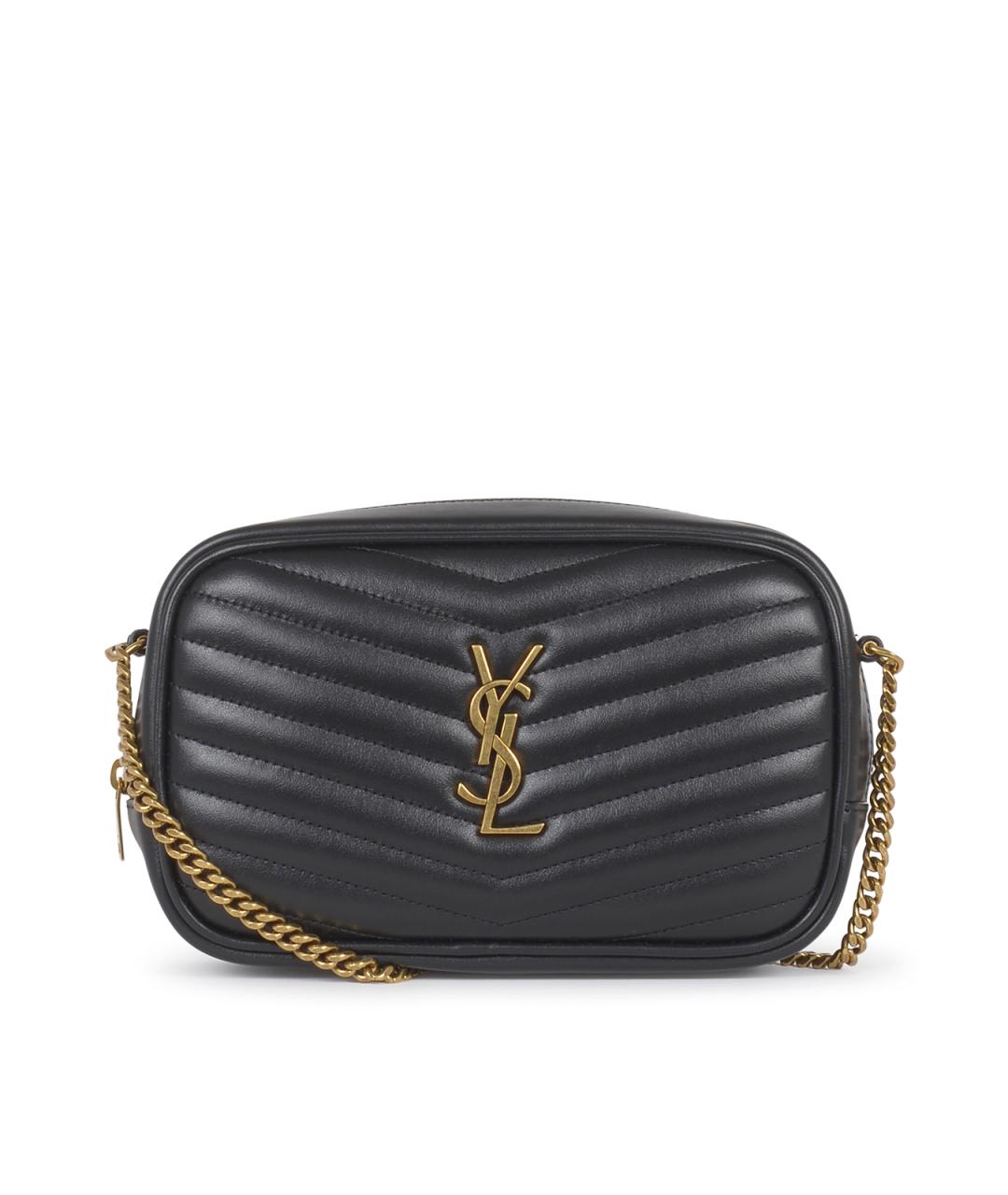 SAINT LAURENT Черная кожаная сумка через плечо, фото 1