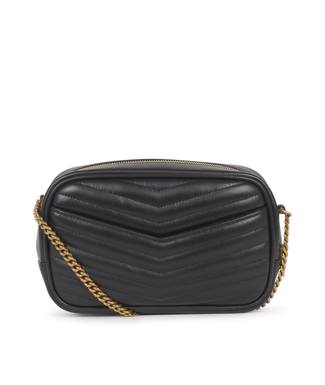 SAINT LAURENT Черная кожаная сумка через плечо, фото 3