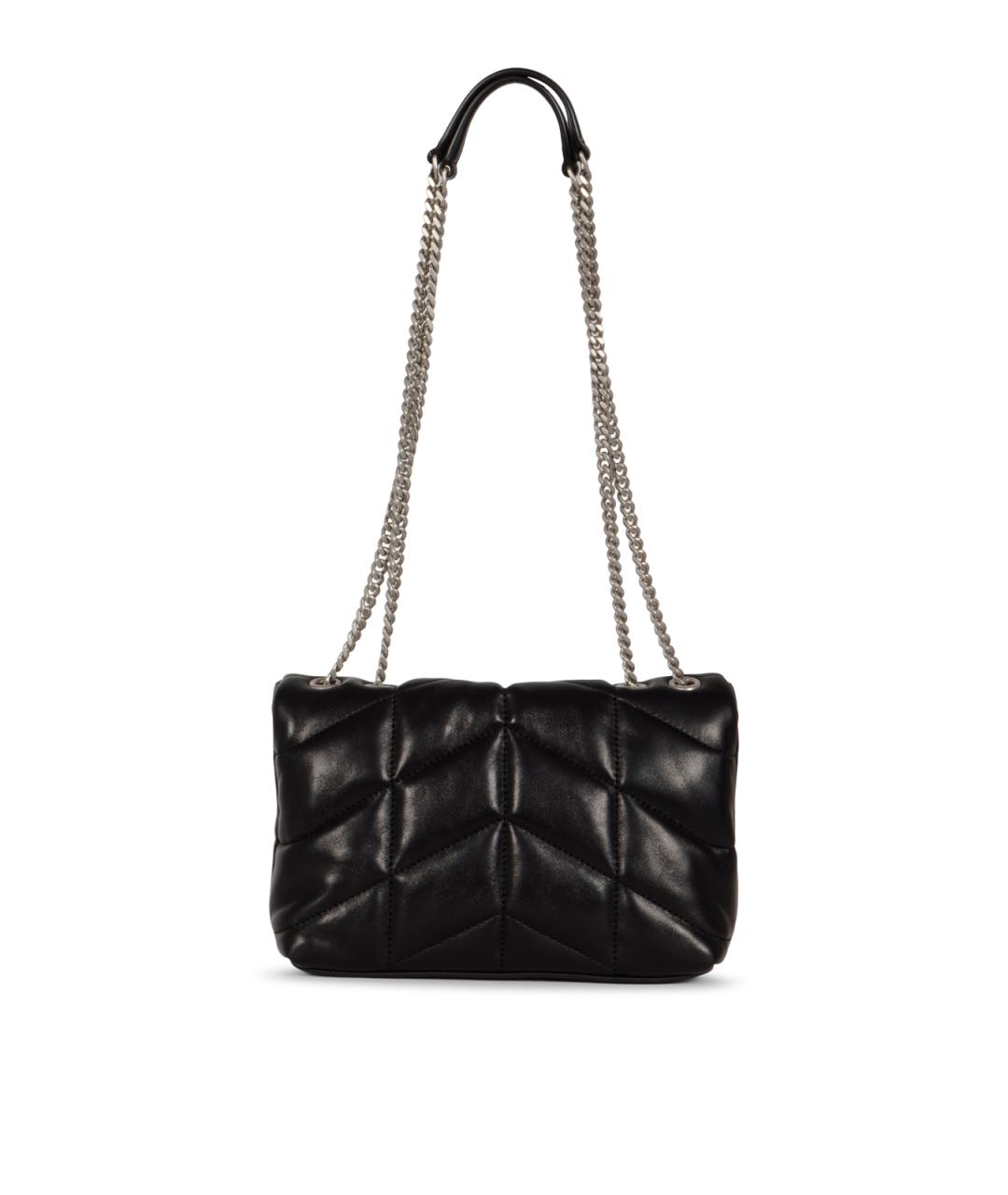 SAINT LAURENT Черная кожаная сумка через плечо, фото 3
