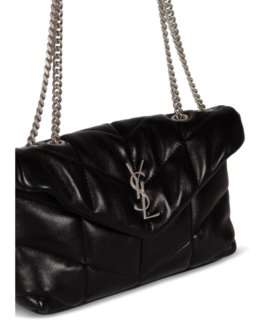 SAINT LAURENT Черная кожаная сумка через плечо, фото 4