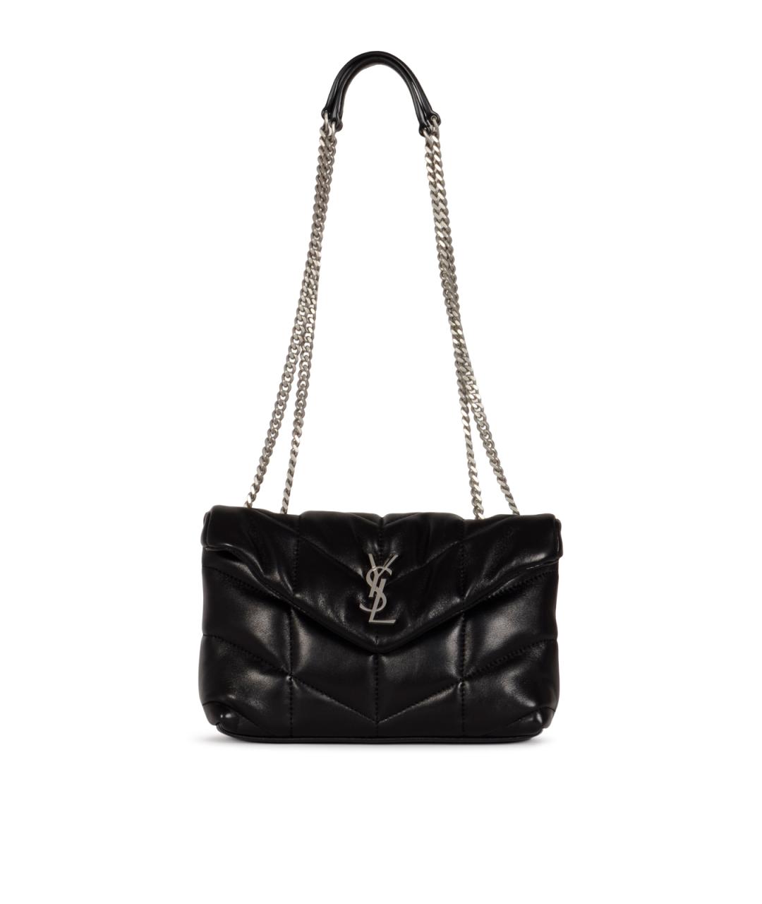 SAINT LAURENT Черная кожаная сумка через плечо, фото 1