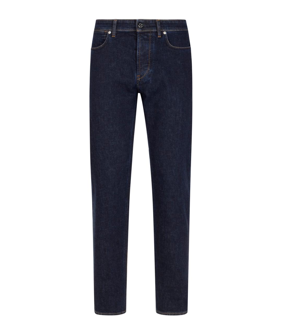 STONE ISLAND Синие хлопковые прямые джинсы, фото 1