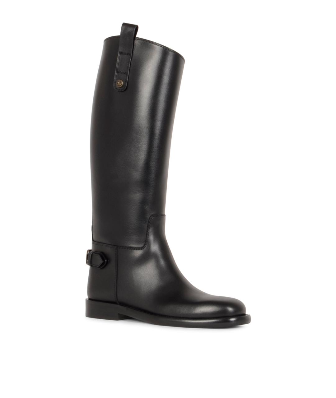 BURBERRY Черные кожаные сапоги, фото 2