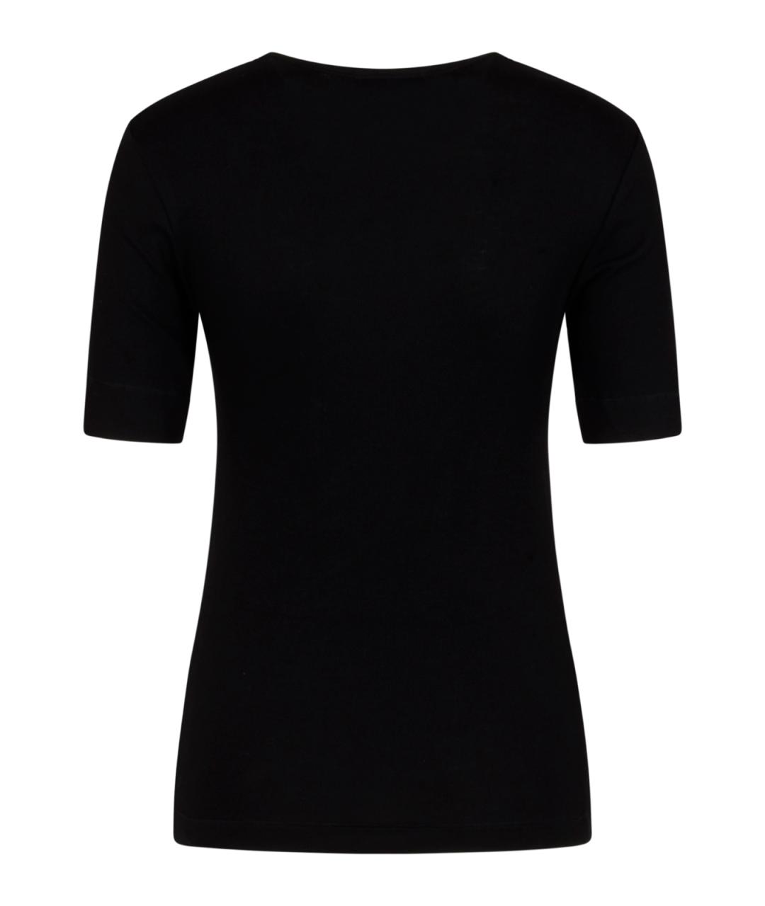 GANNI Черная хлопковая футболка, фото 2