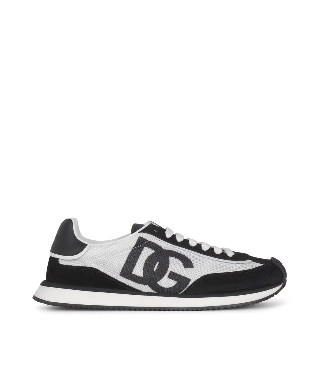 DOLCE&GABBANA Белые текстильные низкие кроссовки / кеды, фото 1