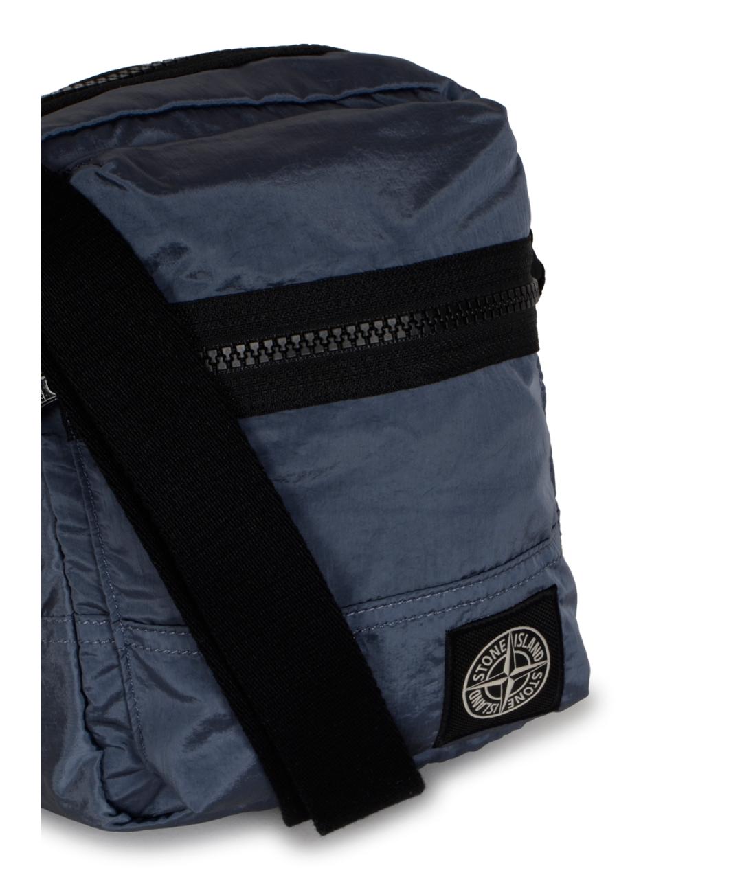 STONE ISLAND Синяя синтетическая сумка на плечо, фото 4