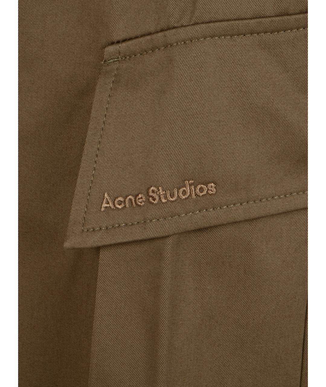 ACNE STUDIOS Хаки хлопковые брюки широкие, фото 3