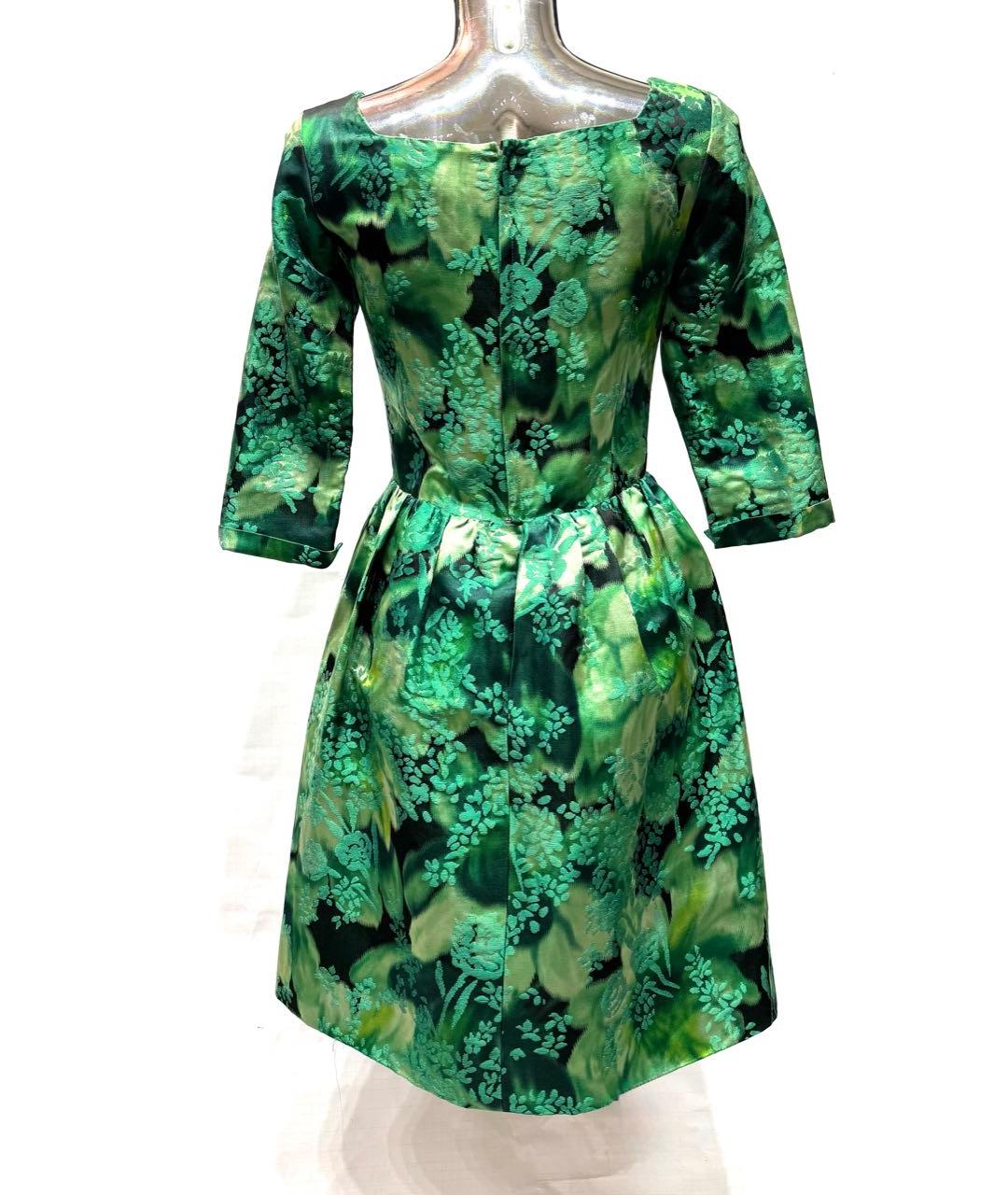 BALENCIAGA Зеленые шелковое коктейльное платье, фото 2