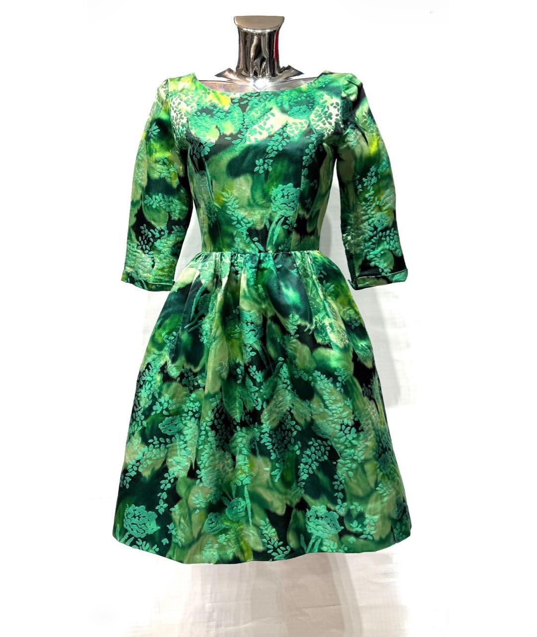 BALENCIAGA Зеленые шелковое коктейльное платье, фото 8