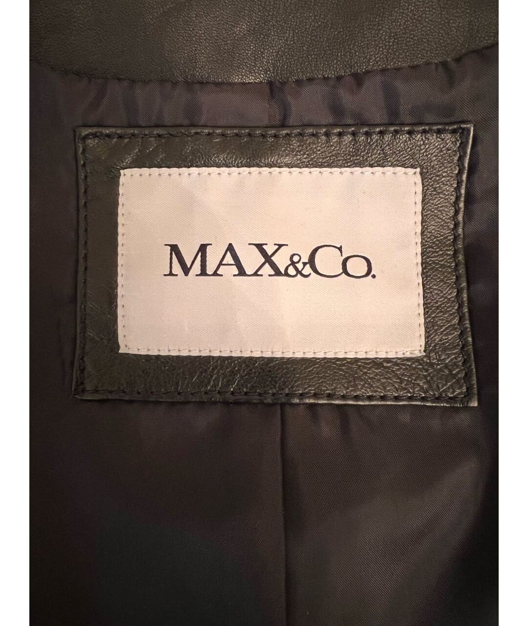 MAX&CO Черная кожаная куртка, фото 4