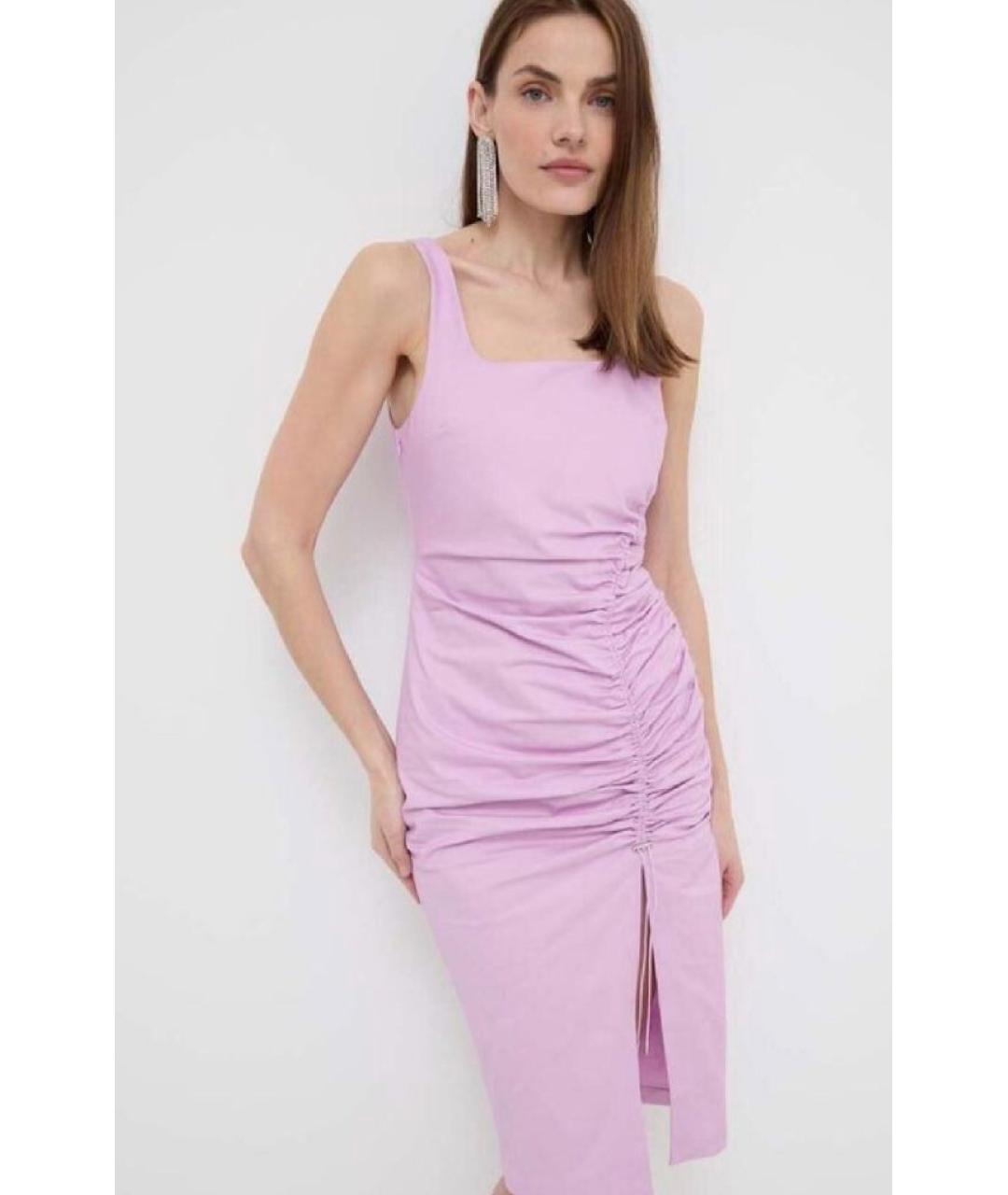 KARL LAGERFELD Розовое хлопко-эластановое повседневное платье, фото 2