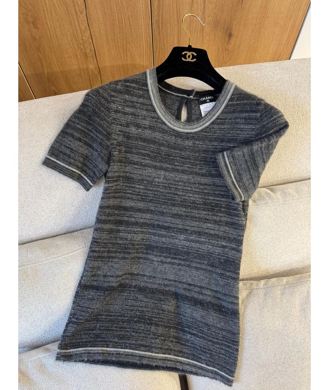 CHANEL Серая кашемировая майка, фото 3