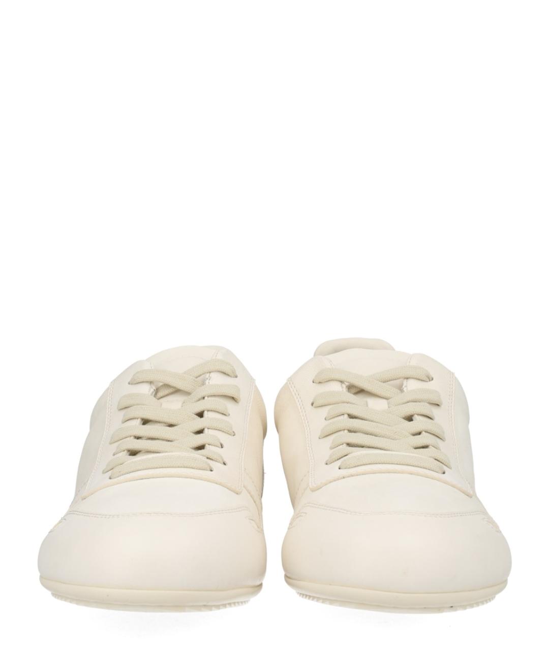 RICK OWENS Белые кожаные низкие кроссовки / кеды, фото 3