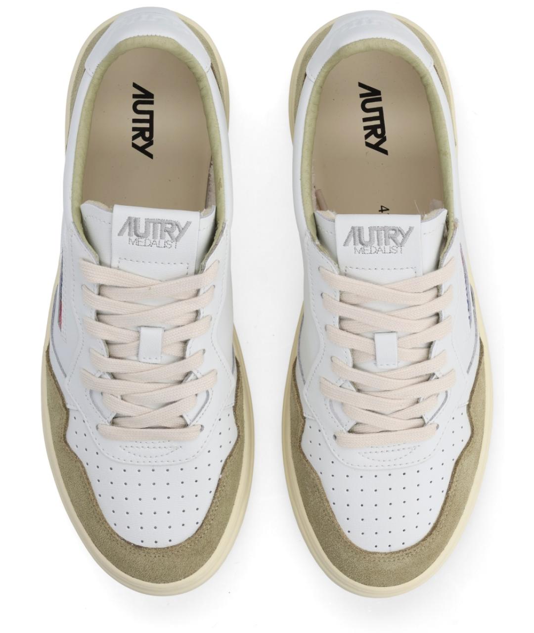 AUTRY Белые кожаные низкие кроссовки / кеды, фото 6