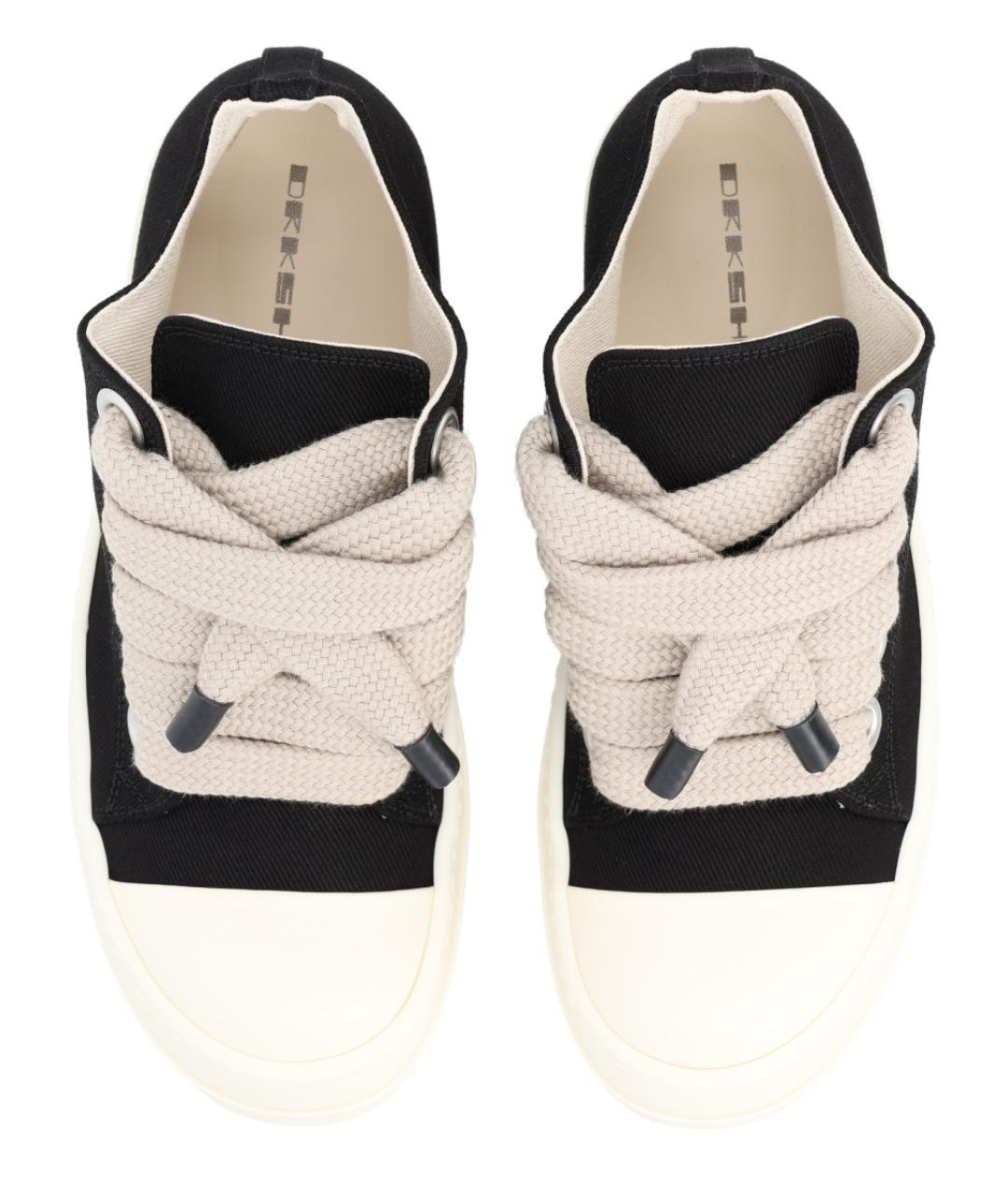 RICK OWENS DRKSHDW Черные текстильные кеды, фото 5