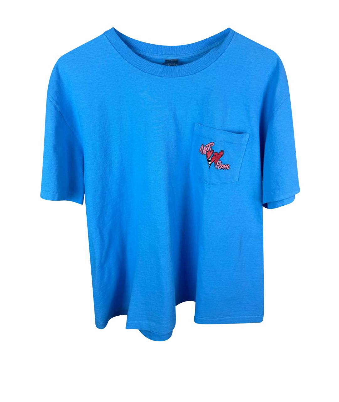 Anti Promo by Matty Boy Голубая хлопковая футболка, фото 1