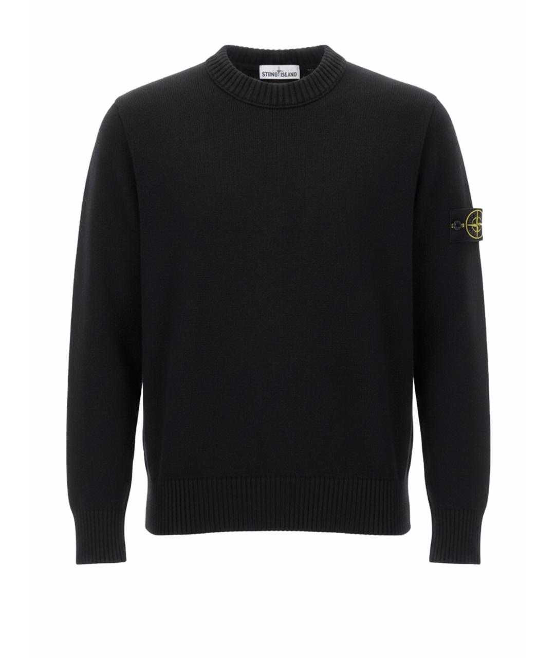 STONE ISLAND Черный хлопковый джемпер / свитер, фото 1