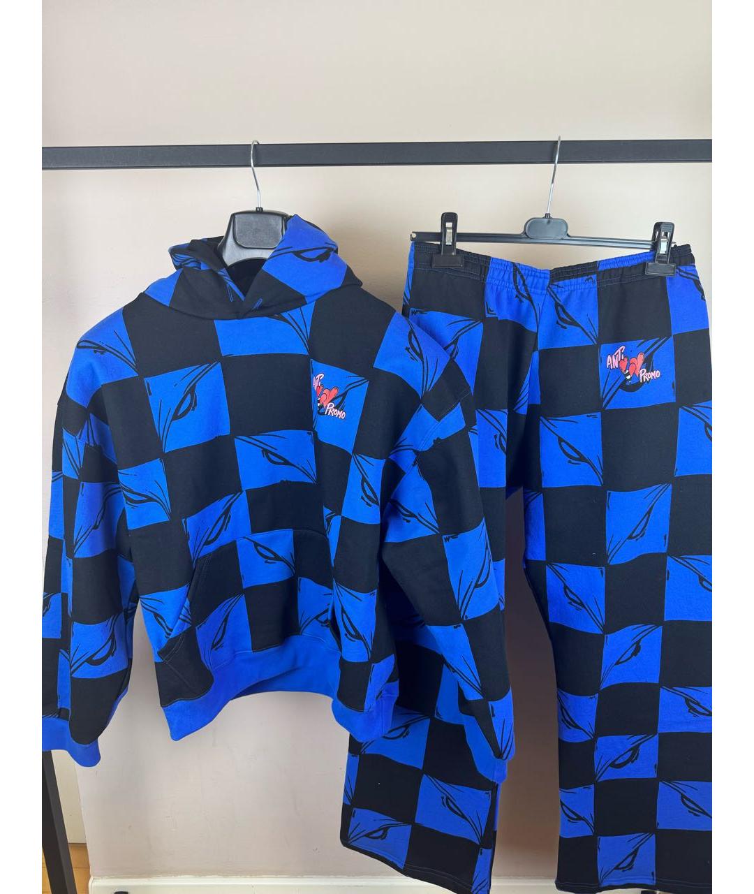 Anti Promo by Matty Boy Синий хлопковый спортивный костюм, фото 3