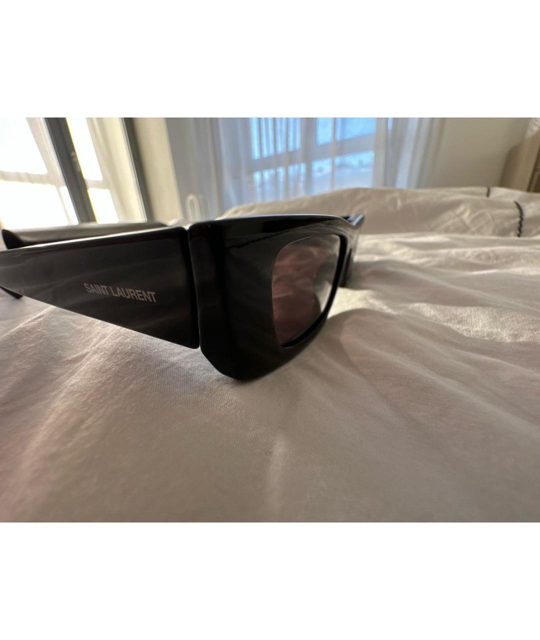 SAINT LAURENT Черные пластиковые солнцезащитные очки, фото 4