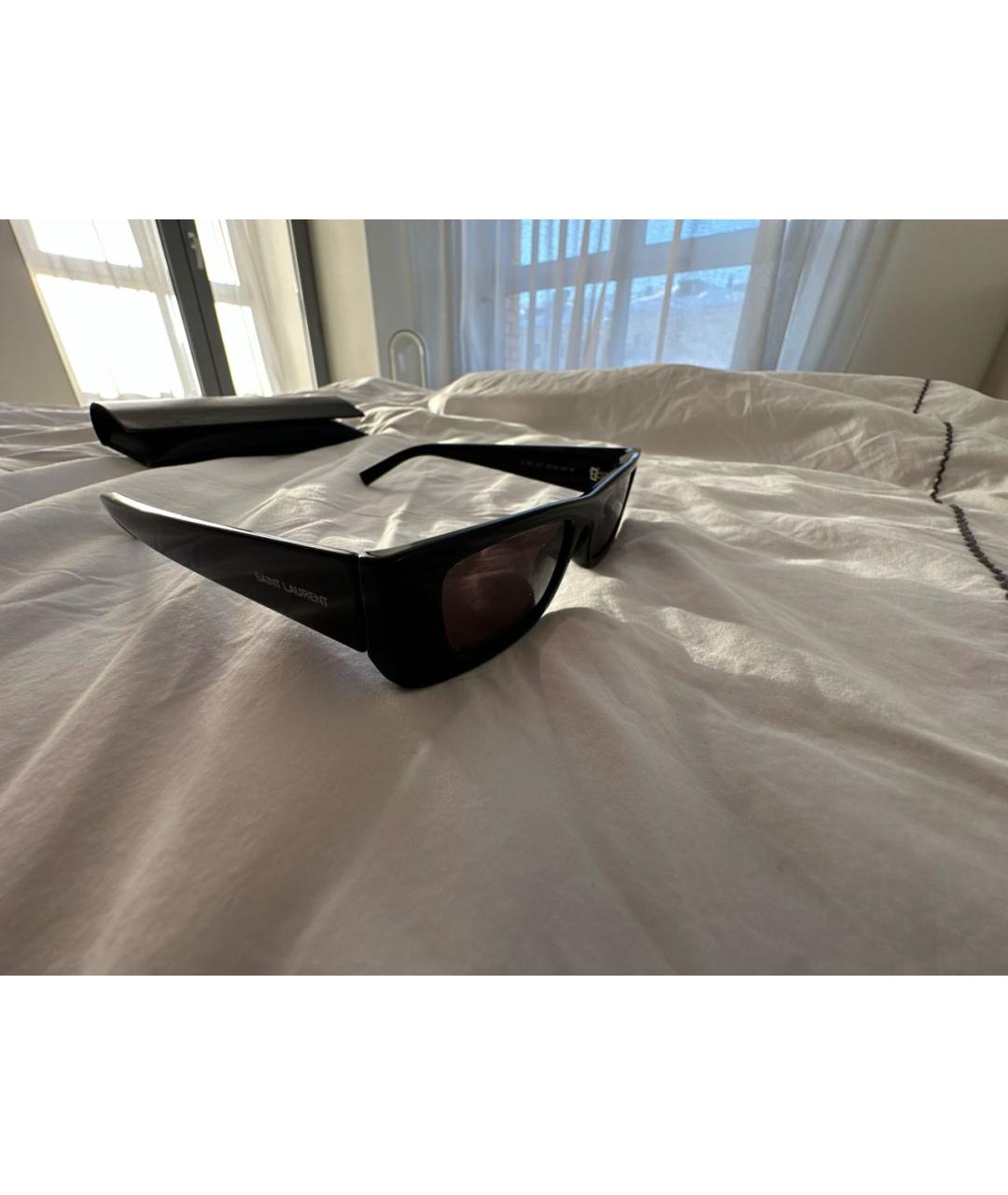 SAINT LAURENT Черные пластиковые солнцезащитные очки, фото 3