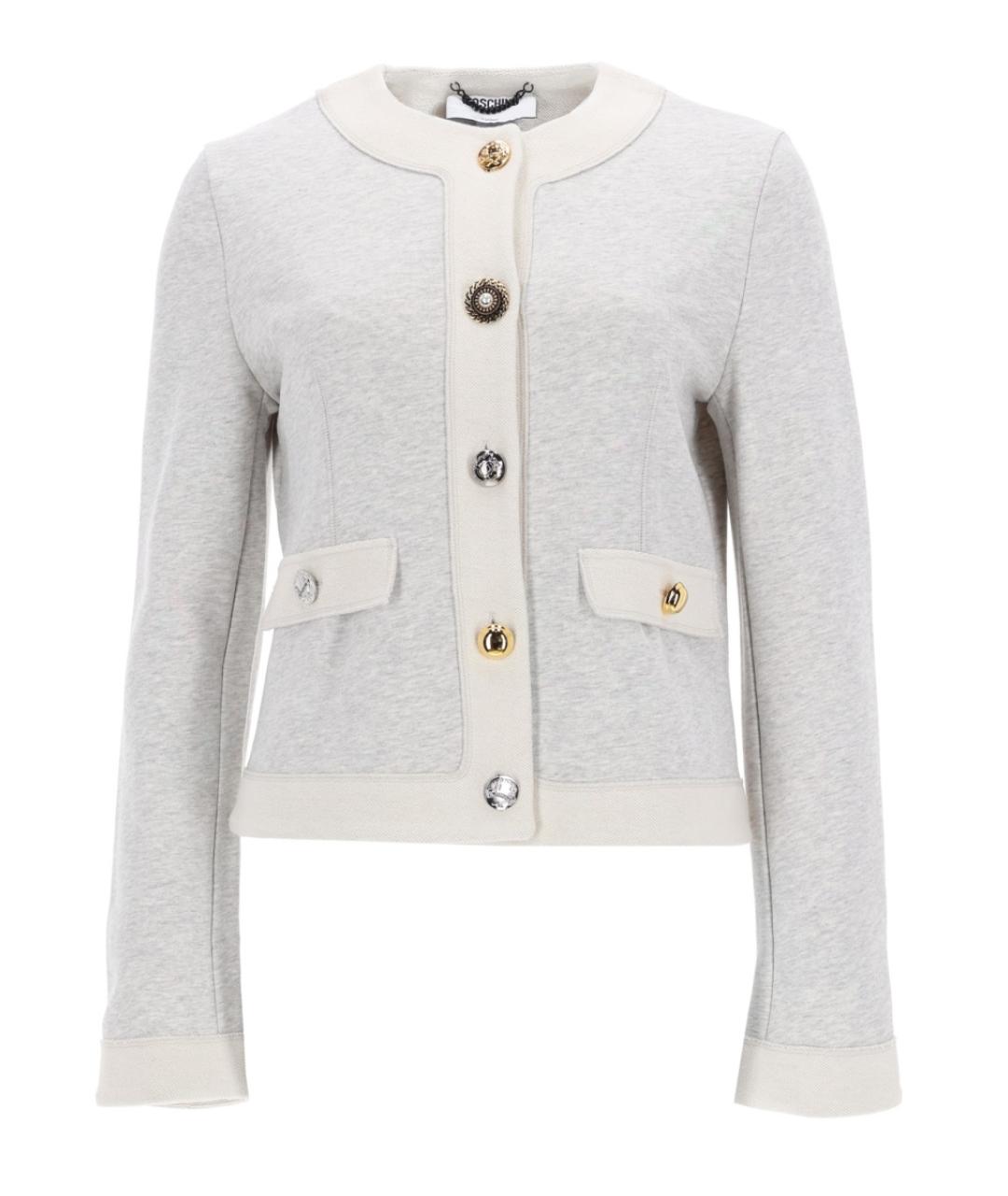 MOSCHINO Серый хлопковый кардиган, фото 1