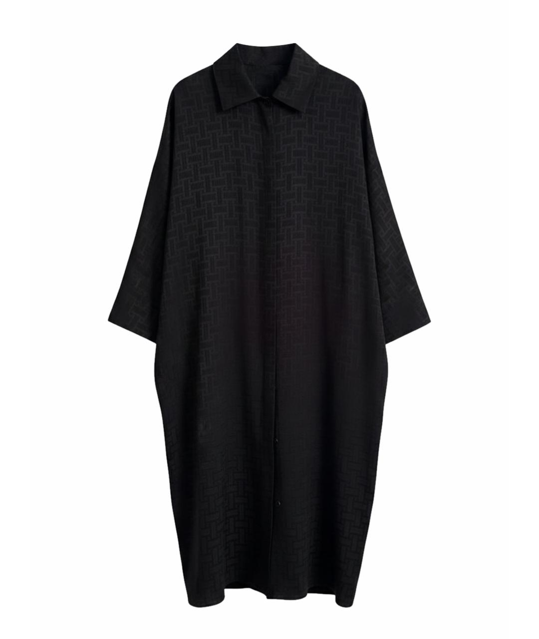 HERMES Черное шелковое повседневное платье, фото 1