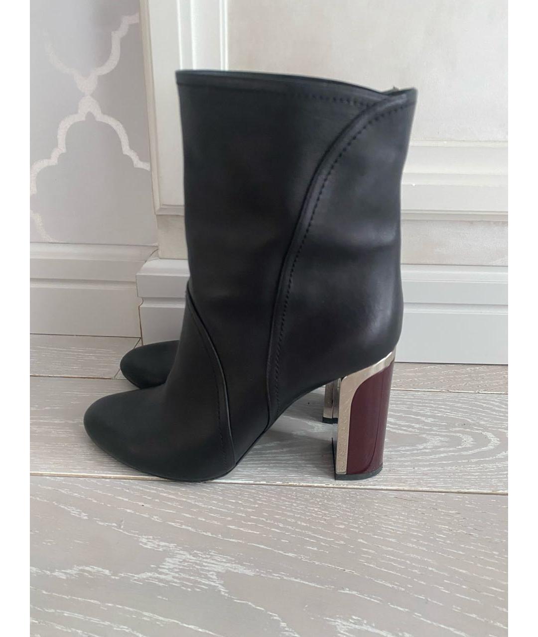 CHRISTIAN DIOR Черные кожаные ботильоны, фото 3