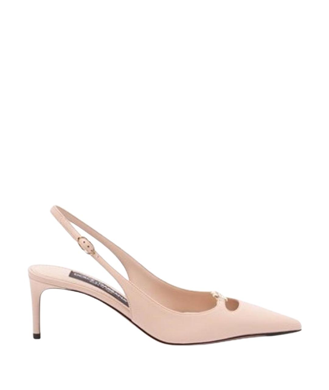 DOLCE&GABBANA Бежевые кожаные туфли, фото 1