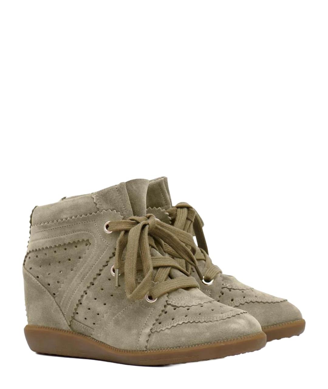 ISABEL MARANT Бежевые замшевые кроссовки, фото 2