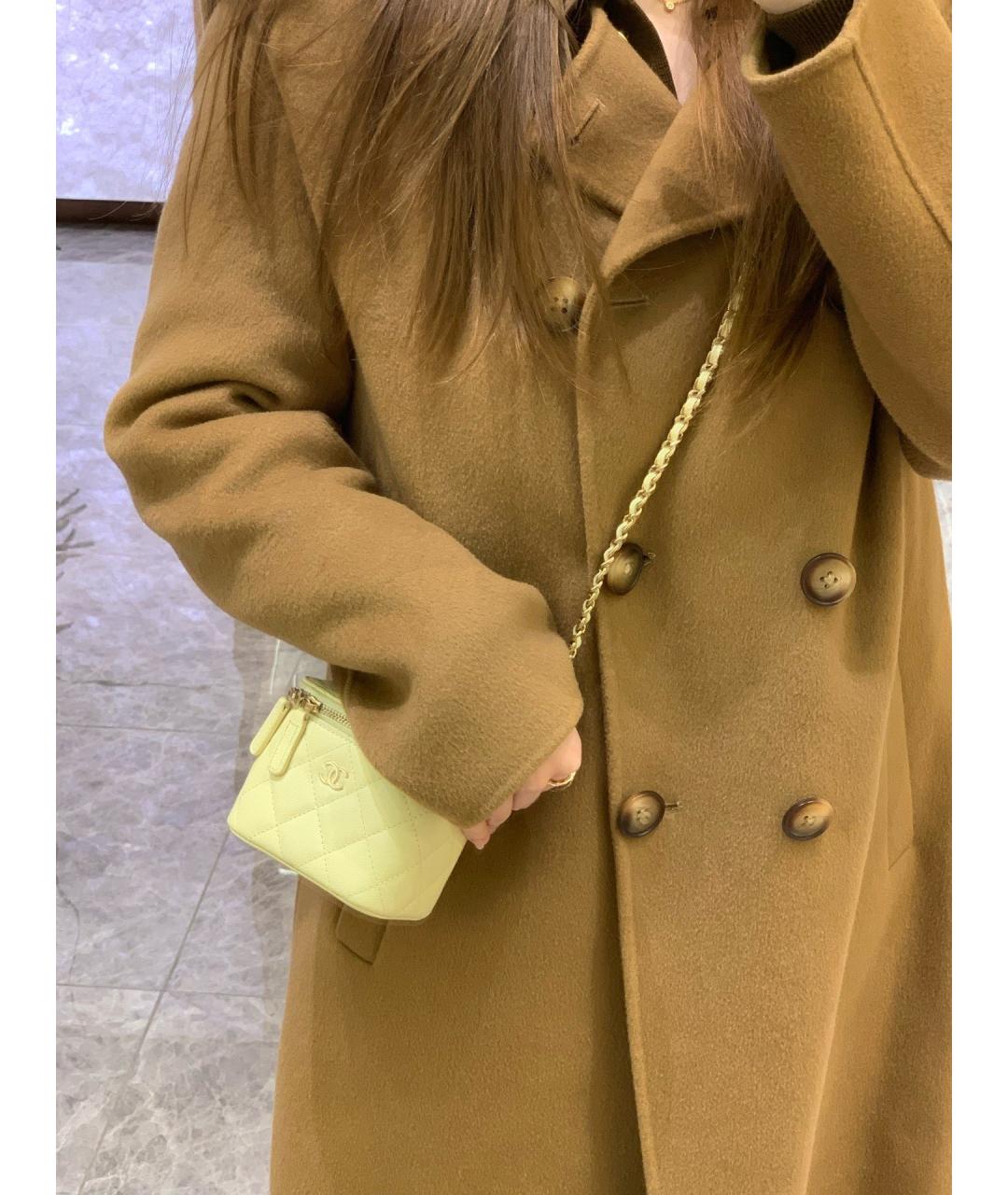 CHANEL Желтая кожаная сумка через плечо, фото 5