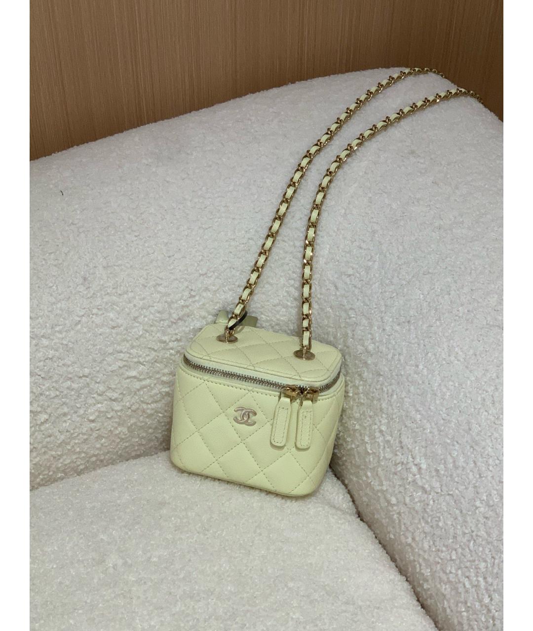 CHANEL Желтая кожаная сумка через плечо, фото 7