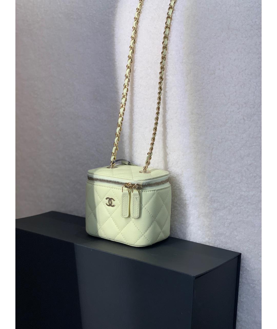 CHANEL Желтая кожаная сумка через плечо, фото 2