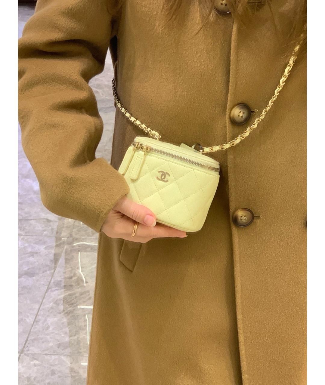 CHANEL Желтая кожаная сумка через плечо, фото 4