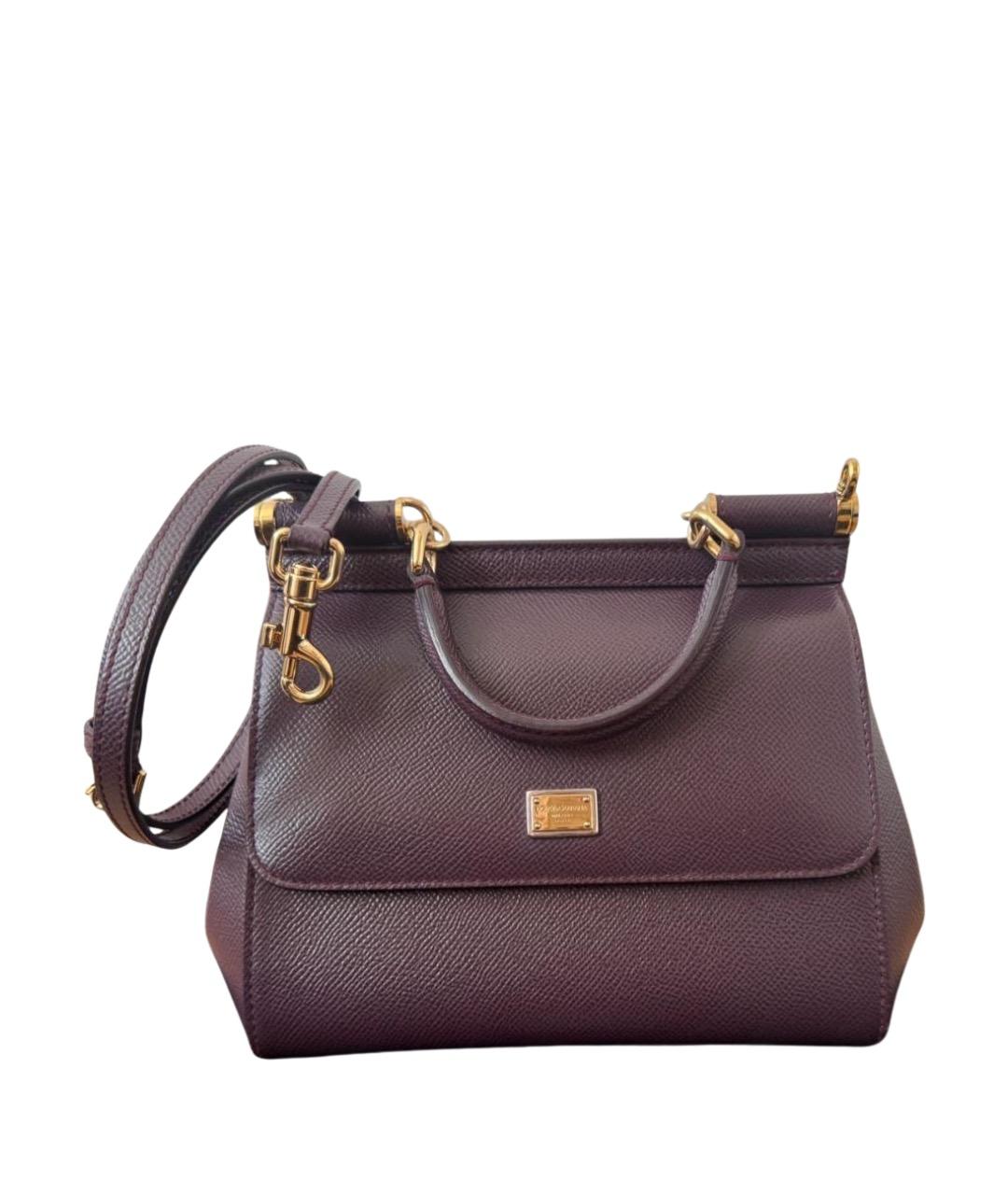 DOLCE&GABBANA Бордовая кожаная сумка через плечо, фото 1