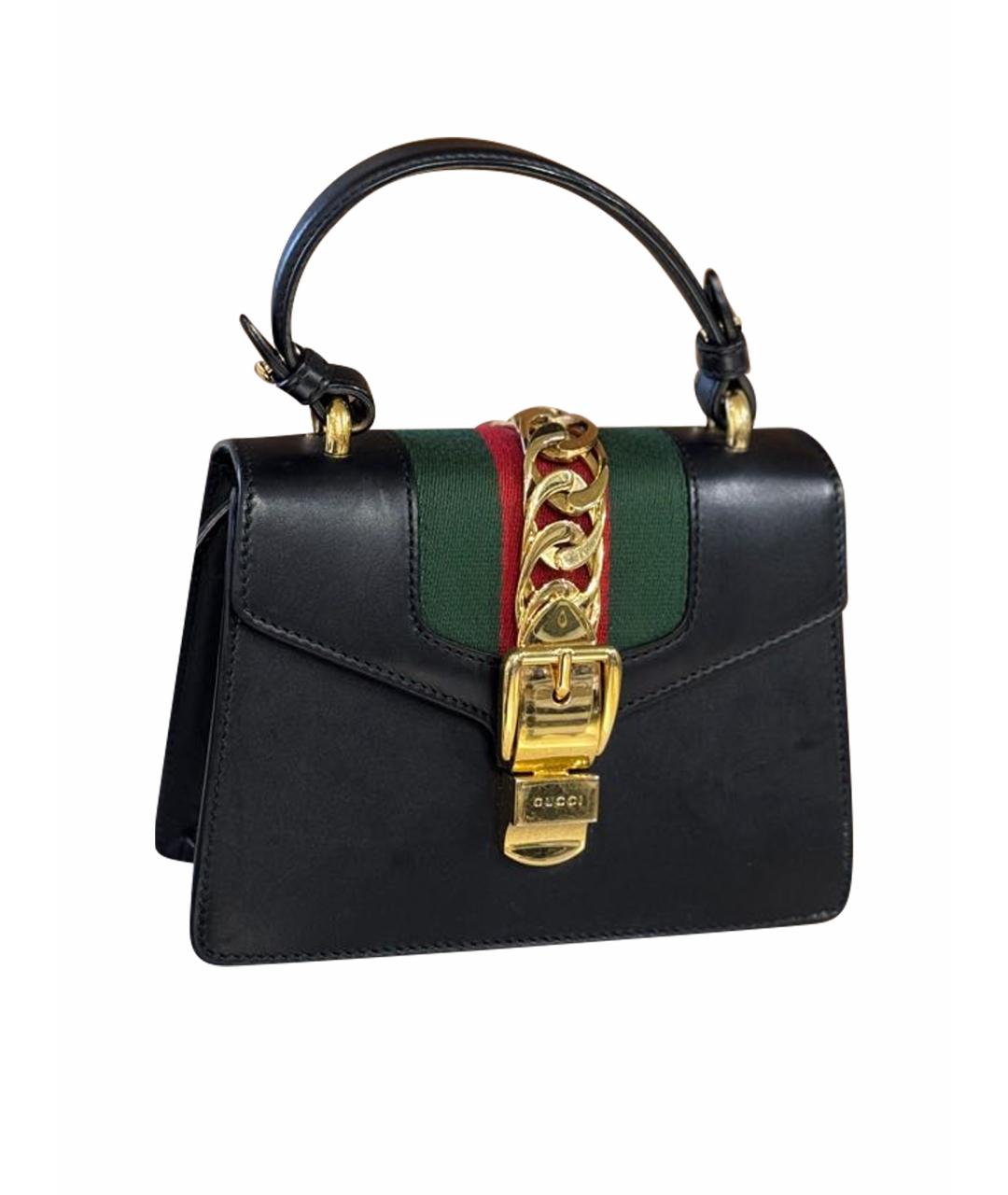 GUCCI Черная кожаная сумка через плечо, фото 1