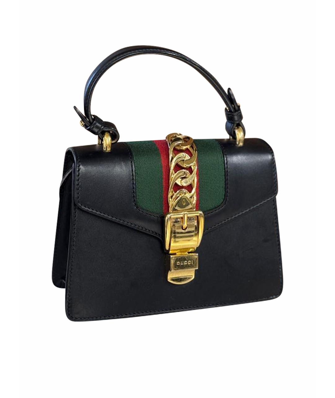 GUCCI Черная кожаная сумка через плечо, фото 3