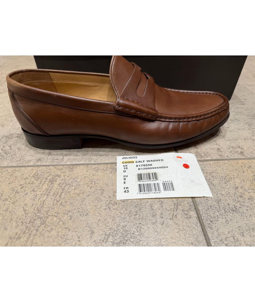 BALLY Коричневые кожаные лоферы, фото 8