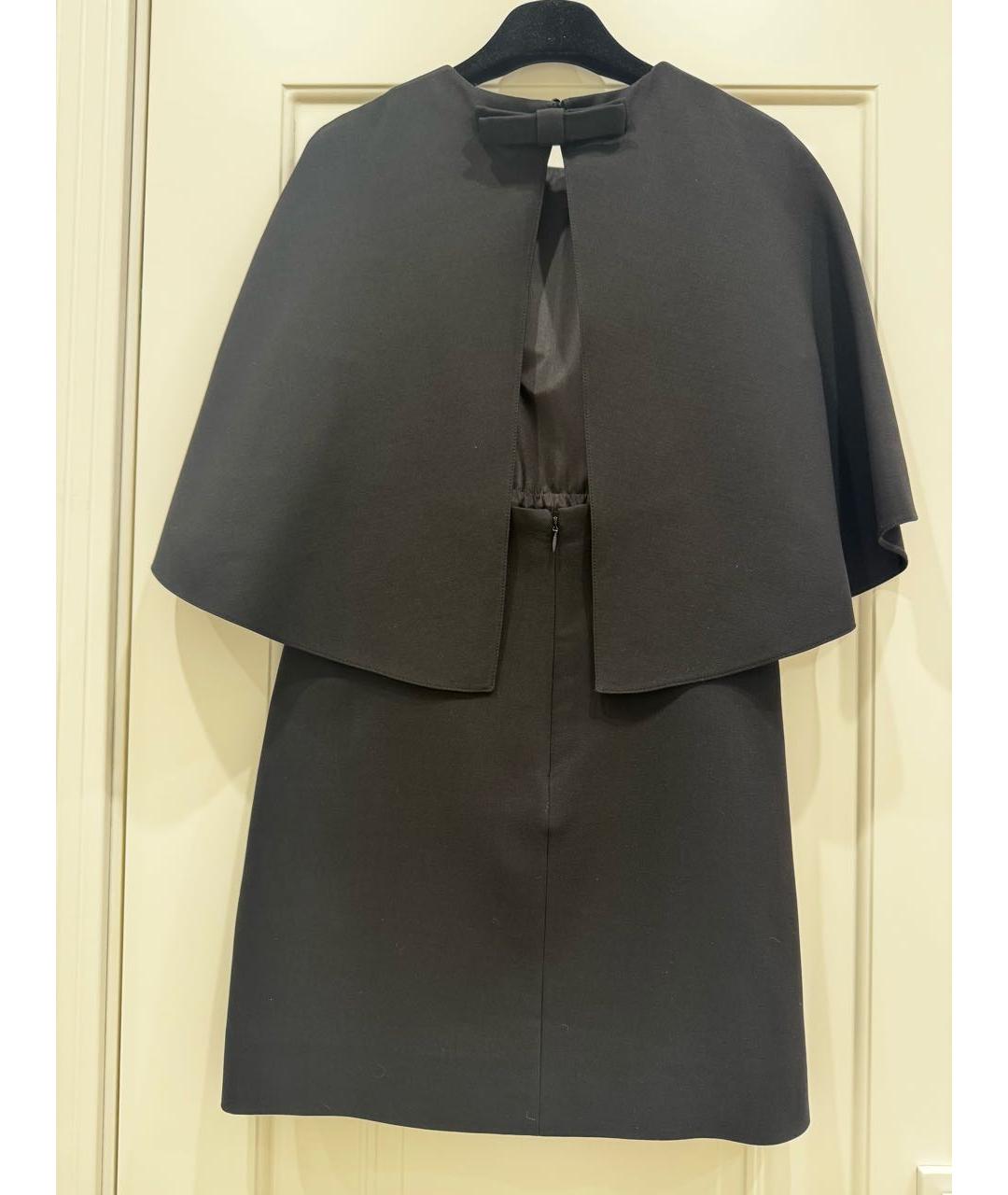 VALENTINO Черное шерстяное повседневное платье, фото 2