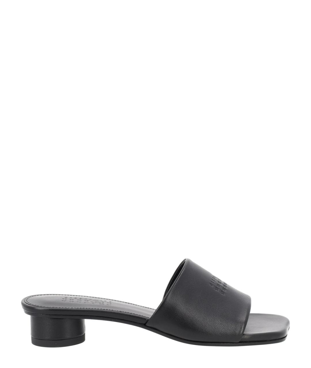 MM6 MAISON MARGIELA Черные кожаные мюли, фото 1